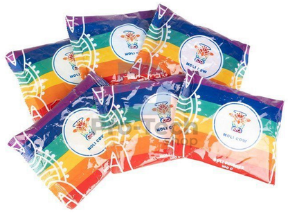 Set 6 Pungi Pudra Colorata Holi idealSTORE, Rosu, Portocaliu, Galben, Verde, Albastru, Violet, Format din Ingrediente Naturale si Inofensive, Sigure, Nu provoaca Iritatii, Alergii, Ideal pentru Zile de Nastere, Festivaluri si Evenimente