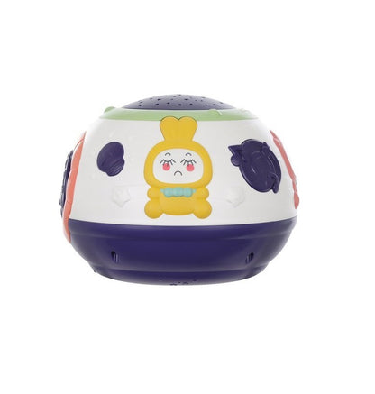Lampa de veghe cu proiector idealSTORE THE LITTLE CHILD, Dimensiuni 18 X 14 cm, Emite sunete precum broasca, pescarus, pasare, Reda pana la 8 cantece de leagan, Proiectarea stelelor pe tavan pentru o adormire rapida a copilului