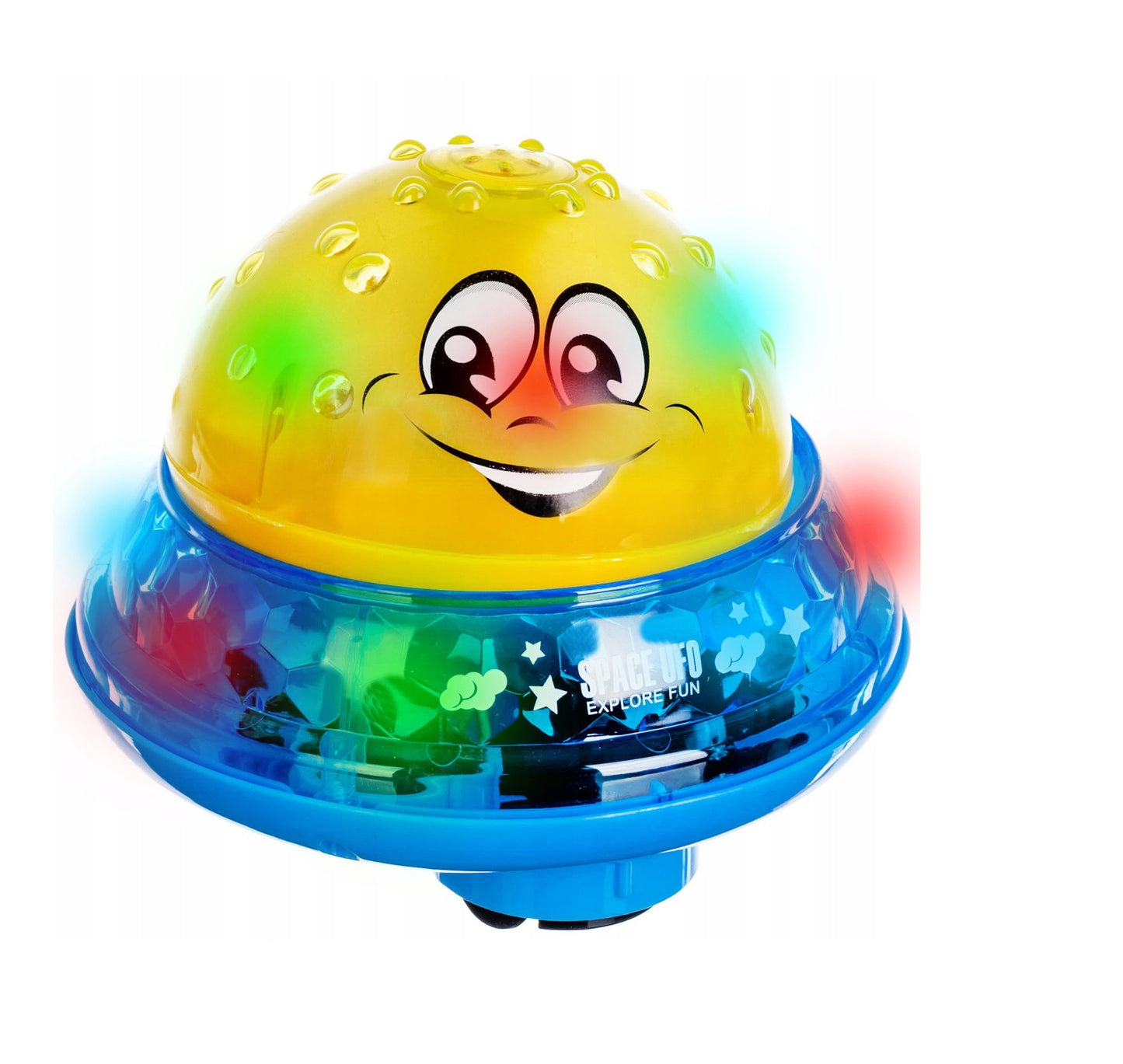 Jucarie de baie WATER FOUNTAIN, Dimensiuni 13 x 10 cm, Ofera distractie in baie, cu sunete si jocuri de lumini, Creeaza o aura unica in timp ce face baie, Poate fi folosit si ca lampa de noapte