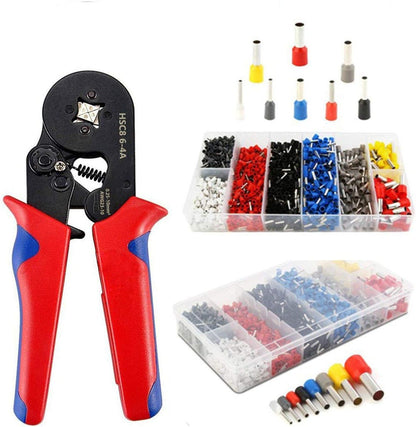 Trusa Sertizare Cabluri Electrice idealSTORE, Cleste Sertizat Reglabil, Domeniu de sertizare 0,25-10 mm2, Include 500 de Terminali, Usor de Utilizat, Calitate inalta a Materialelor, Rezistenta Mare la socuri, Forta de tractiune, Material Otel