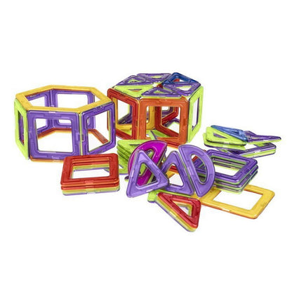Joc educativ Magnetic MagicKids IdealStore, 99 piese, Multicolore, Stimuleaza Imaginatia, Creativitatea, Gandirea Logica, Posibilitatea de forme nelimitate, Magneti Neodim