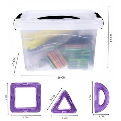 Set inteligent de constructie Magnetic MagicKids IdealSTORE, Include 100 de piese multicolore, Stimuleaza imaginatia si creativitatea