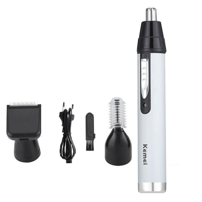 Trimmer Multifunctional 3 in 1 idealSTORE, Include 3 Varfuri Detasabile, Utilizare Umed si Uscat, Reincarcabil prin USB, Lame de filare cu doua margini, Perfect pentru tunsul parului de pe fata, din nas, urechi, Forma Ergonomica