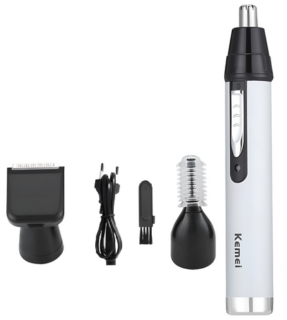 Trimmer Multifunctional 3 in 1 idealSTORE, Include 3 Varfuri Detasabile, Utilizare Umed si Uscat, Reincarcabil prin USB, Lame de filare cu doua margini, Perfect pentru tunsul parului de pe fata, din nas, urechi, Forma Ergonomica