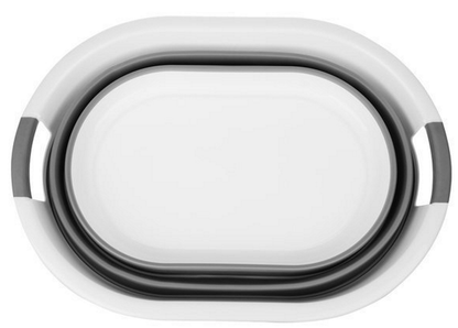 Cadita Pliabila Multifunctional idealSTORE, Dimensiuni 38 x 53 x6/15/24 cm, Inaltime reglabila pe 3 nivele, Material Siliocn-Plastic, Capacitate 25L, Echipat cu Manere pentru Transport