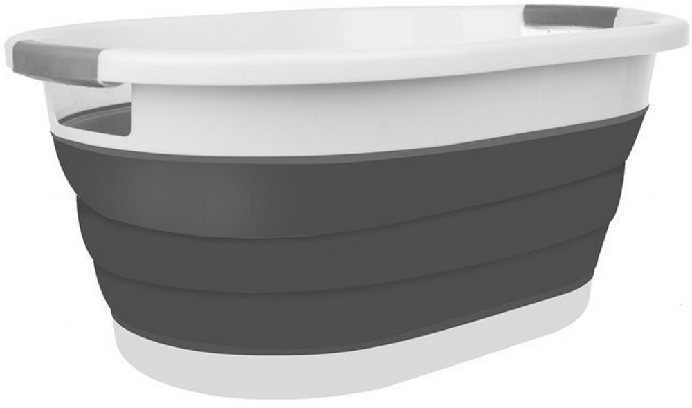 Cadita Pliabila Multifunctional idealSTORE, Dimensiuni 38 x 53 x6/15/24 cm, Inaltime reglabila pe 3 nivele, Material Siliocn-Plastic, Capacitate 25L, Echipat cu Manere pentru Transport