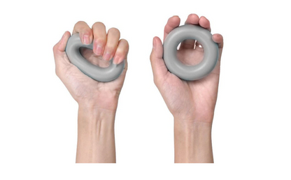 Set 9 Benzi exercitii de Mana/Incheietura idealSTORE, Include 3 Benzi de Cauciuc pentru degete, 3 Bile de Antrenament si 3 Inele, Sac inclus pentru transport