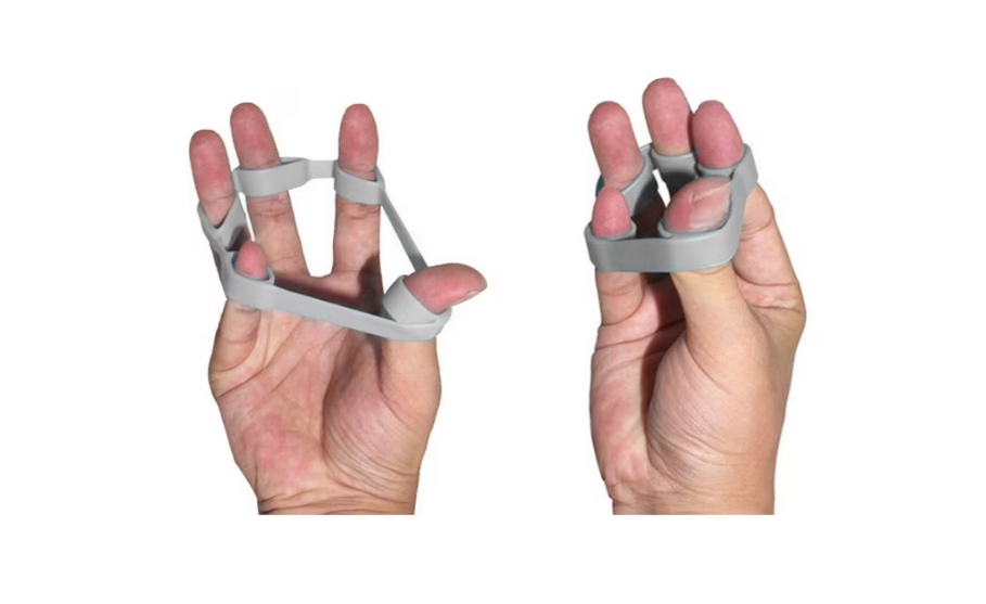 Set 9 Benzi exercitii de Mana/Incheietura idealSTORE, Include 3 Benzi de Cauciuc pentru degete, 3 Bile de Antrenament si 3 Inele, Sac inclus pentru transport