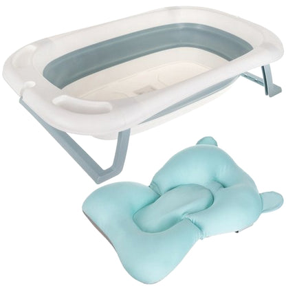 Cadita pliabila cu termometru incorporat si perna idealSTORE, Dimensiuni 83 x 50 x 20 cm, Material PP/TPE, Pliere rapida, Usor de utilizat, Picioare antiderapante, Varsta 0-3 ani, Solida