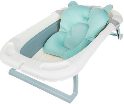 Cadita pliabila cu termometru incorporat si perna idealSTORE, Dimensiuni 83 x 50 x 20 cm, Material PP/TPE, Pliere rapida, Usor de utilizat, Picioare antiderapante, Varsta 0-3 ani, Solida