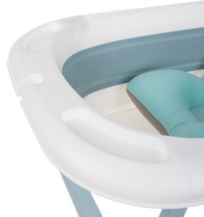 Cadita pliabila cu termometru incorporat si perna idealSTORE, Dimensiuni 83 x 50 x 20 cm, Material PP/TPE, Pliere rapida, Usor de utilizat, Picioare antiderapante, Varsta 0-3 ani, Solida