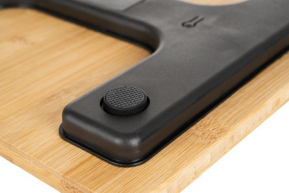 Cantar Digital din lemn idealSTORE, Dimensiuni 28 x 28 x cm, Confectionat din bambus, Ecran LED, Picior antiderapant, Sarcina maxima 180 kg