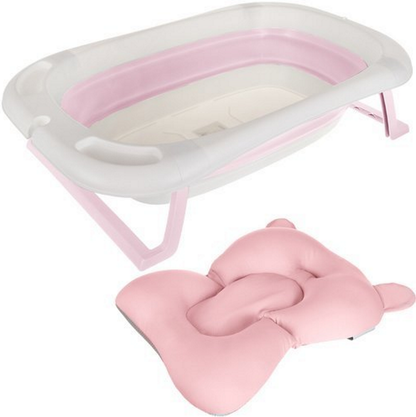 Cadita pliabila cu termometru incorporat si perna idealSTORE, Dimensiuni 83 x 50 x 20 cm, Material PP/TPE, Pliere rapida, Usor de utilizat, Picioare antiderapante, Varsta 0-3 ani, Structura Solida, Culoare, Roz