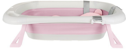 Cadita pliabila cu termometru incorporat si perna idealSTORE, Dimensiuni 83 x 50 x 20 cm, Material PP/TPE, Pliere rapida, Usor de utilizat, Picioare antiderapante, Varsta 0-3 ani, Structura Solida, Culoare, Roz