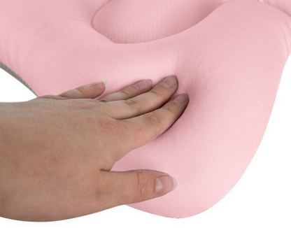 Cadita pliabila cu termometru incorporat si perna idealSTORE, Dimensiuni 83 x 50 x 20 cm, Material PP/TPE, Pliere rapida, Usor de utilizat, Picioare antiderapante, Varsta 0-3 ani, Structura Solida, Culoare, Roz