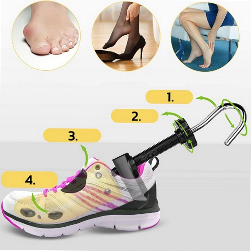 San pentru Largit si Alungit Incaltaminte idealSTORE, Marime S 39-43, Material Plastic-Metal, ABS, Forma Ergonomica, Rezista la Apa, Galben-Negru