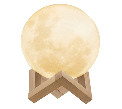 Umidificator de aer 3 in 1 portabil Moon Light IdealStore, Ultra Silentios Contine difuzor de aroma, Lampa LED Touch Control cu 3 moduri de iluminare, Alimentare USB, 3 arome incluse, Capacitate 880 ml, Timp 24h cu un sigur rezervor