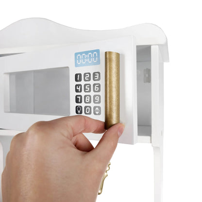 Bucatarie din Lemn Pentru Copii Kruzzel idealStore, Iluminare si Sunete, Accesorii pentru Gatit Incluse, Cuptor cu Microunde, Cutii pentru Depozitare, Finisaj de Inalta Calitate, Moderna