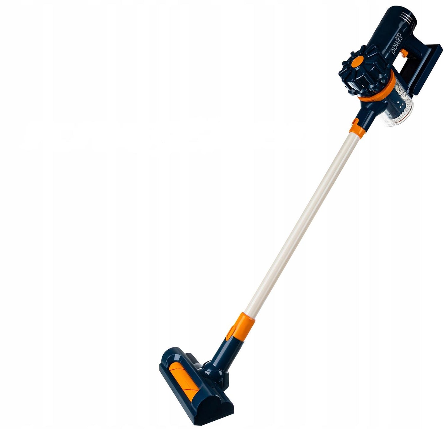 Aspirator Vertical Pentru Copii 2in1 Vacuum Cleaner idealStore, Suntete, 3 Perii Diferite, Pozitie de Parcare, Rezervor Pentru Deseuri, Bilute din Polistiren Incluse, Antreneaza Imaginatia, Interactiv si Educativ