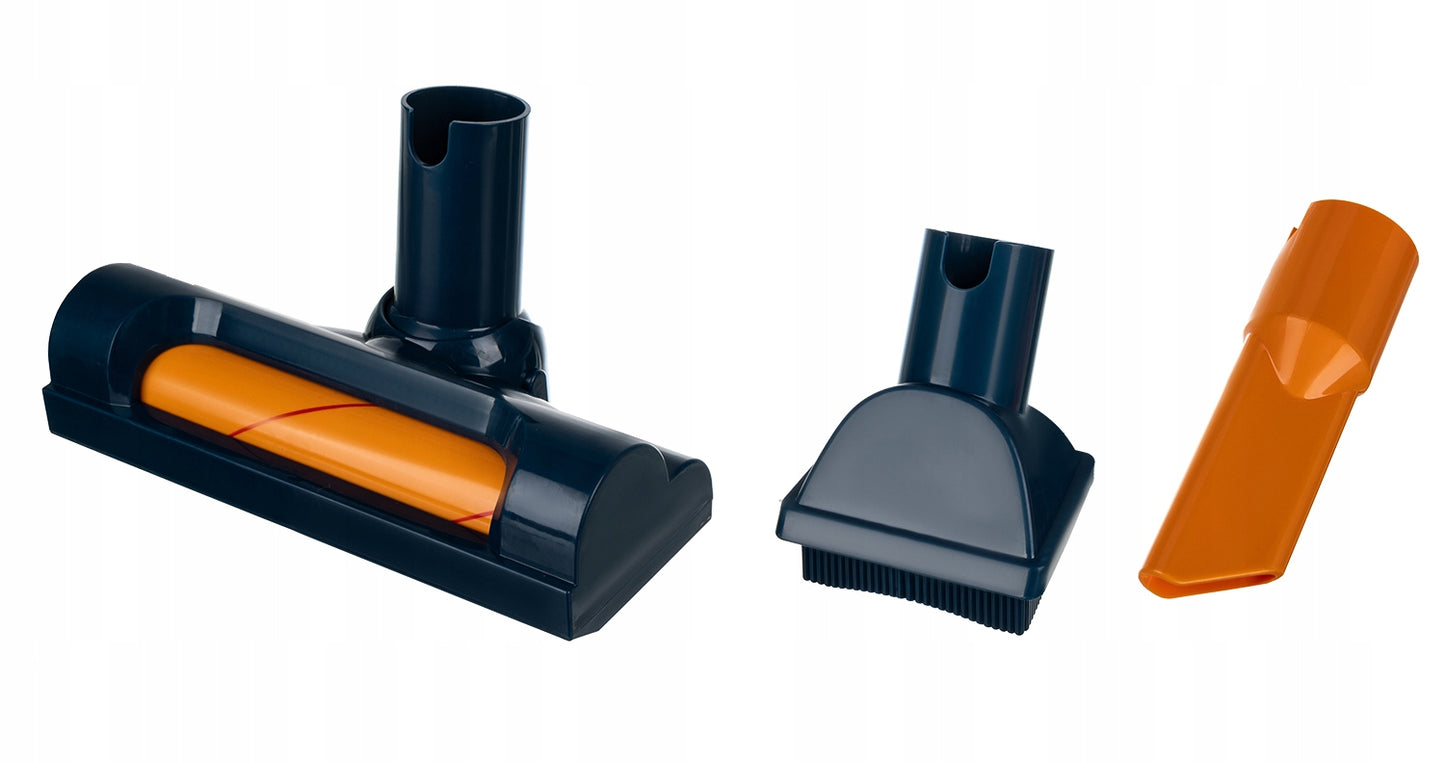 Aspirator Vertical Pentru Copii 2in1 Vacuum Cleaner idealStore, Suntete, 3 Perii Diferite, Pozitie de Parcare, Rezervor Pentru Deseuri, Bilute din Polistiren Incluse, Antreneaza Imaginatia, Interactiv si Educativ