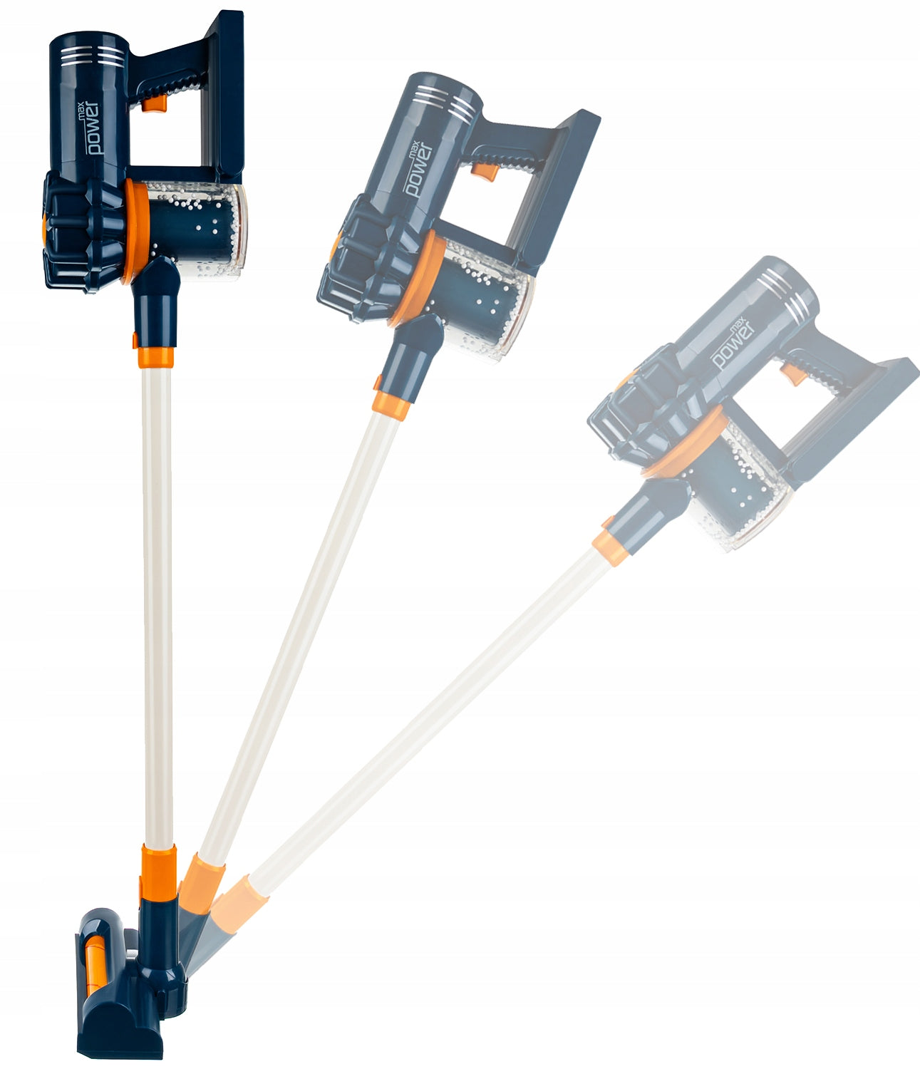 Aspirator Vertical Pentru Copii 2in1 Vacuum Cleaner idealStore, Suntete, 3 Perii Diferite, Pozitie de Parcare, Rezervor Pentru Deseuri, Bilute din Polistiren Incluse, Antreneaza Imaginatia, Interactiv si Educativ