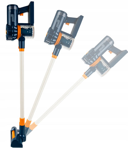 Aspirator Vertical Pentru Copii 2in1 Vacuum Cleaner idealStore, Suntete, 3 Perii Diferite, Pozitie de Parcare, Rezervor Pentru Deseuri, Bilute din Polistiren Incluse, Antreneaza Imaginatia, Interactiv si Educativ