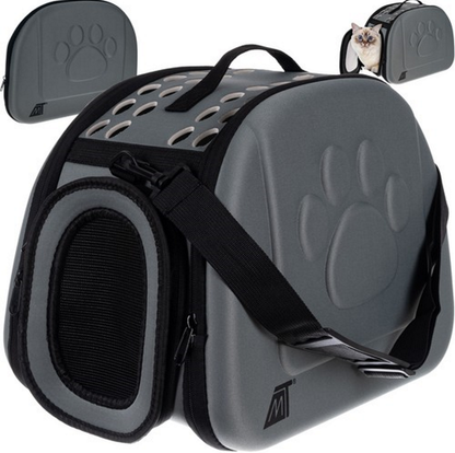 Geanta Transport Animale Viktoria Luxury idealSTORE, Dimensiuni 43 x 32 x 27, Include maner si curea de umar, Material spuma EVA, Ventilat, Sarcina maxima 6 Kg