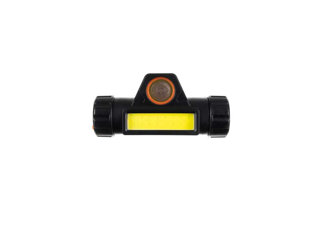 Lanterna de Cap idealSTORE, 2 Moduri de Iluminare, Baterie Incorporata 400 mAh, Unghi inclinare 120, Impermeabila, ABS, LED COB-CREE, Reglare Intensitate Lumina, Solid si Durabil, Cablu de Incarcare USB