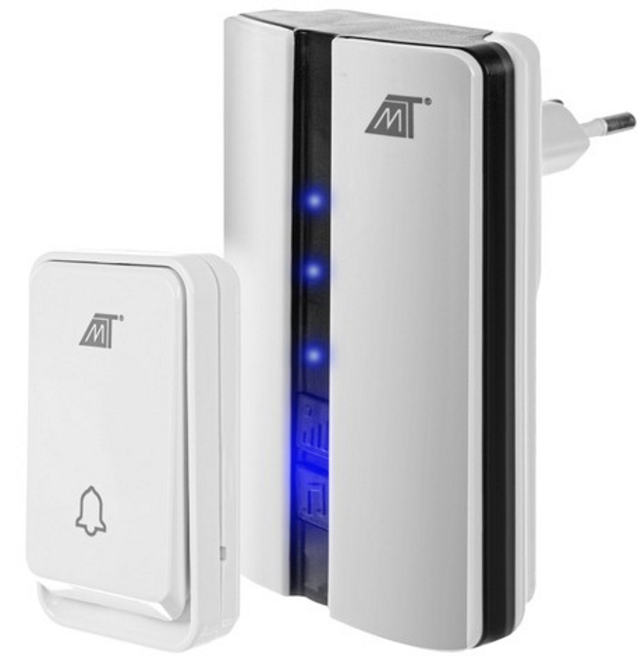 Sonerie Profesionala Wireless Fara Fir Optimo Smart idealSTORE, Raza Actiune 150 m, Rezistenta la Apa, Control al Volumului pe 3 Nivele, 51 de sunete Polifonice, Volum 90 dB, Culoare Alb