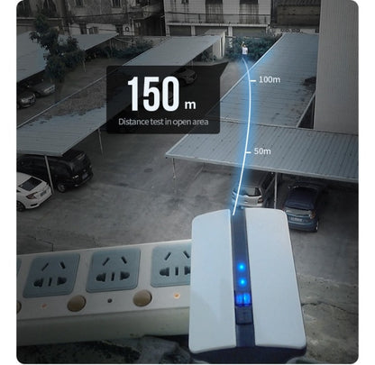 Sonerie Profesionala Wireless Fara Fir Optimo Smart idealSTORE, Raza Actiune 150 m, Rezistenta la Apa, Control al Volumului pe 3 Nivele, 51 de sunete Polifonice, Volum 90 dB, Culoare Alb