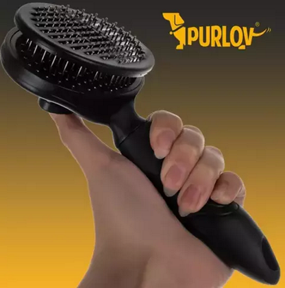 Perie pentru curatarea si ingrijirea parului de animale, Prezinta un maner ergonomic si antiderapant, Buton pentru indepartarea parului de pe ace, Ideal pentru cabinete veterinare, saloane de ingrijire sau casa