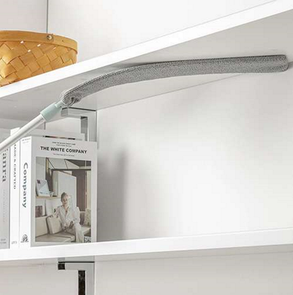 Perie-Pamatuf pentru praf idealSTORE, Baston Telescopic pana la 250 cm, Rotunda, Longitudinala, Material Microfibra, Plastic Otel Inoxidabil Maner Cauciucat, Antiderapant, Zone greu accesibile