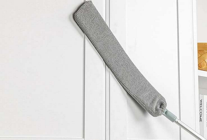 Perie-Pamatuf pentru praf idealSTORE, Baston Telescopic pana la 250 cm, Rotunda, Longitudinala, Material Microfibra, Plastic Otel Inoxidabil Maner Cauciucat, Antiderapant, Zone greu accesibile