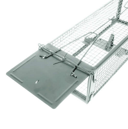 Capcana Ecologica Pentru Rozatoare idealSTORE, Dimensiuni 43 x 15 x 12 cm, Fabricata din Tabla zincata si Sarma, Include 2 Manere pentru transport, Sistem de blocare cu clichet, Eficient si Umanitar