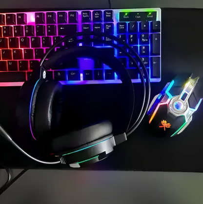 Casti Gaming SuperSonic idealSTORE, Lumina Led, Microfon, Reglare Volum, Material ABS+PVC, Sensibilitate -58dB3dB, Perfect pentru PC, PS, Xbox, Perne moi din Piele Ecologica, Surround HD, Black Edition