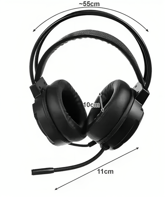 Casti Gaming SuperSonic idealSTORE, Lumina Led, Microfon, Reglare Volum, Material ABS+PVC, Sensibilitate -58dB3dB, Perfect pentru PC, PS, Xbox, Perne moi din Piele Ecologica, Surround HD, Black Edition