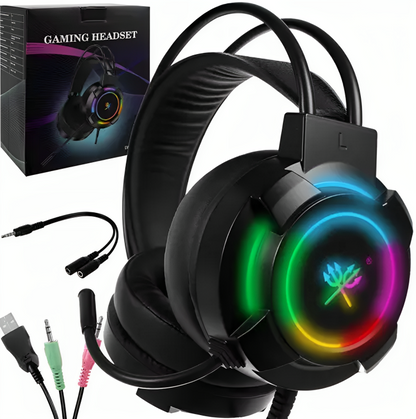 Casti Gaming SuperSonic idealSTORE, Lumina Led, Microfon, Reglare Volum, Material ABS+PVC, Sensibilitate -58dB3dB, Perfect pentru PC, PS, Xbox, Perne moi din Piele Ecologica, Surround HD, Black Edition