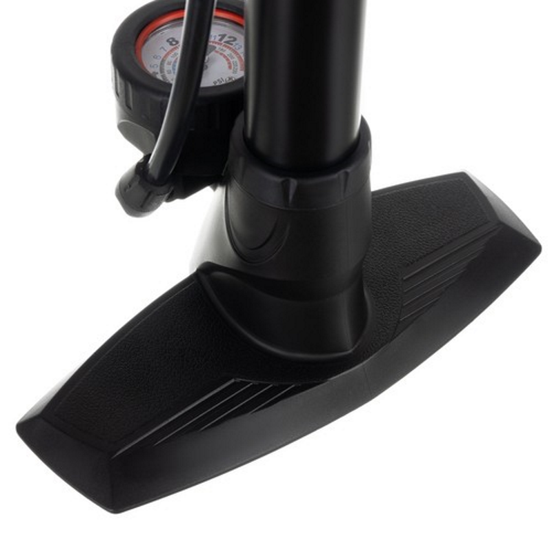 Pompa de Podea cu Manometru idealSTORE Include 3 Capete Compatibile cu Diverse Supape, Metal-Plastic, 16 BAR/230 PSI, Ideala Pentru Bicicleta, Masina sau Saltele