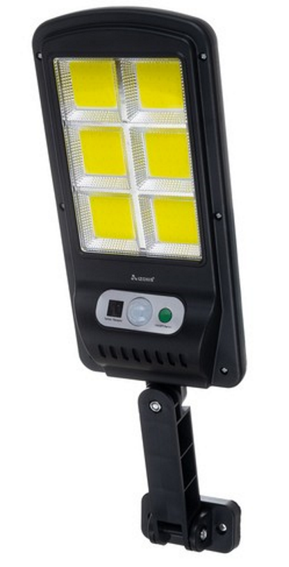 Lampa Solara Stradala cu Panou Exterior idealSTORE, Include 120 LED COB, Senzor de Miscare, Panou Solar Incorporat, 4 Moduri de Operare, Putere 36 W, Unghi de Iluminat 120 , IP 67, Brat de Montare Inclus, Reglaj Vertical-Orizontal