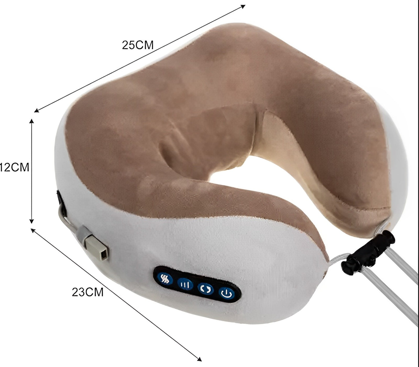 Perna Electrica idealSTORE VibroMasaj pentru zona Cervicala, Realizata din Spuma cu Memorie, 3 Functii, Reglarea Intensitatii Puterii Masajului, Selectarea directiei de masaj si incalzire, Include o husa detasabile