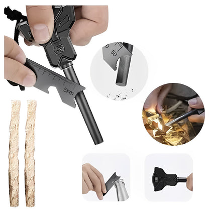 Kit de supravietuire Survival Star IdealStore, Contine 32 de elemente, Husa de depozitare este impermeabila de dimensiune potrivita, Perfect pentru excursii, pescuit, vanatoare sau aventurari pe munte