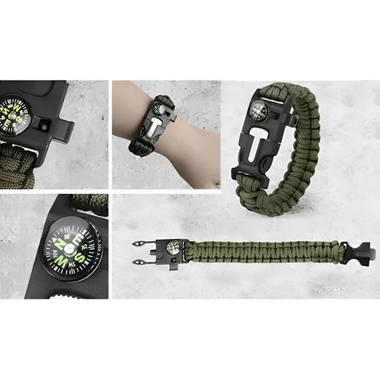Kit de supravietuire Survival Star IdealStore, Contine 32 de elemente, Husa de depozitare este impermeabila de dimensiune potrivita, Perfect pentru excursii, pescuit, vanatoare sau aventurari pe munte