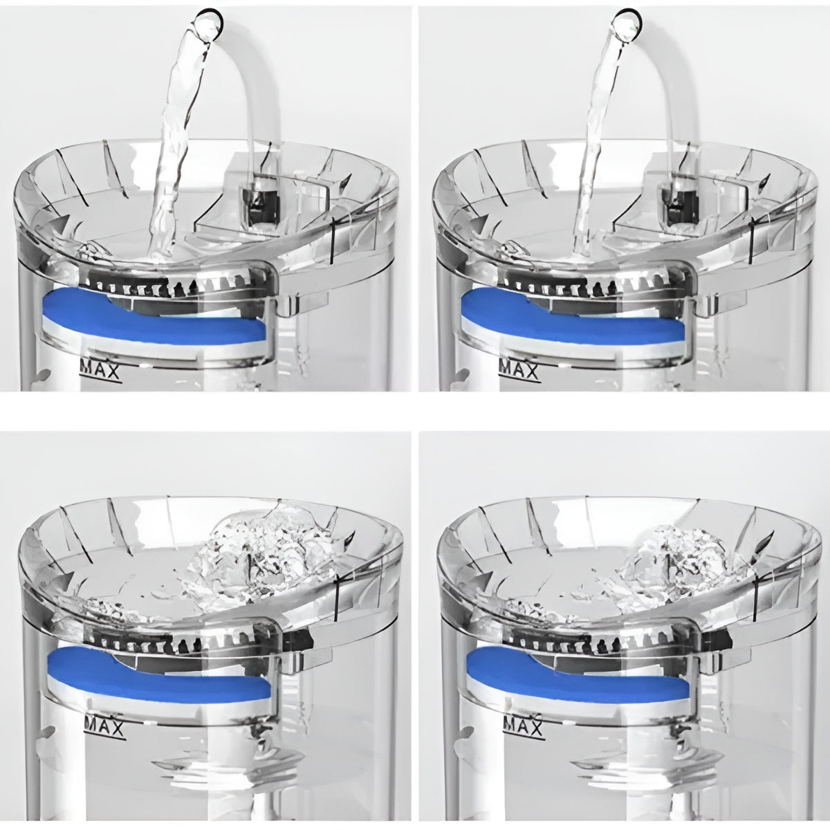 Adapator si Fantana pentru Animale 2in1 IdealStore, Dimensiune 16,5 x 22 cm, Capacitate 2l, Filtru cu 3 Straturi, Curatare Usoara, Transparent