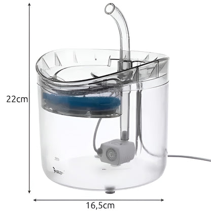 Adapator si Fantana pentru Animale 2in1 IdealStore, Dimensiune 16,5 x 22 cm, Capacitate 2l, Filtru cu 3 Straturi, Curatare Usoara, Transparent