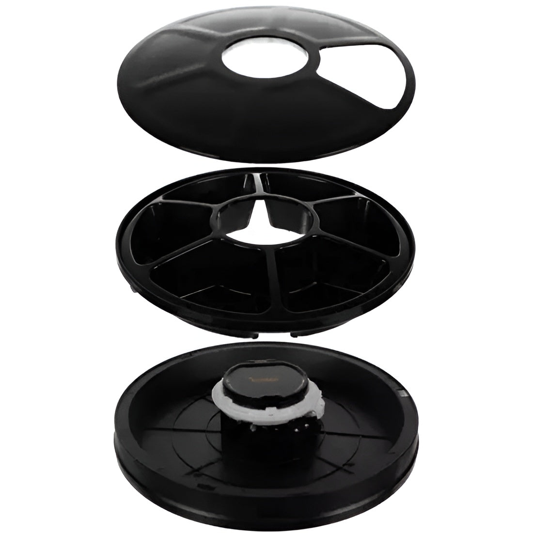 Dispenser Automat Pentru Hrana Animalelor IdealStore, Display LED, Timer, Semnal Sonor, 6 Compartimente, Capacitate 150 ml, Dimensiune 30x30x6cm, Culoare Negru