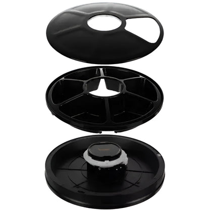 Dispenser Automat Pentru Hrana Animalelor IdealStore, Display LED, Timer, Semnal Sonor, 6 Compartimente, Capacitate 150 ml, Dimensiune 30x30x6cm, Culoare Negru