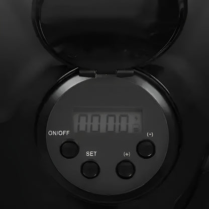 Dispenser Automat Pentru Hrana Animalelor IdealStore, Display LED, Timer, Semnal Sonor, 6 Compartimente, Capacitate 150 ml, Dimensiune 30x30x6cm, Culoare Negru