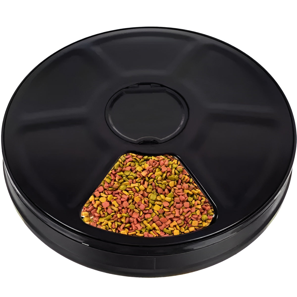 Dispenser Automat Pentru Hrana Animalelor IdealStore, Display LED, Timer, Semnal Sonor, 6 Compartimente, Capacitate 150 ml, Dimensiune 30x30x6cm, Culoare Negru