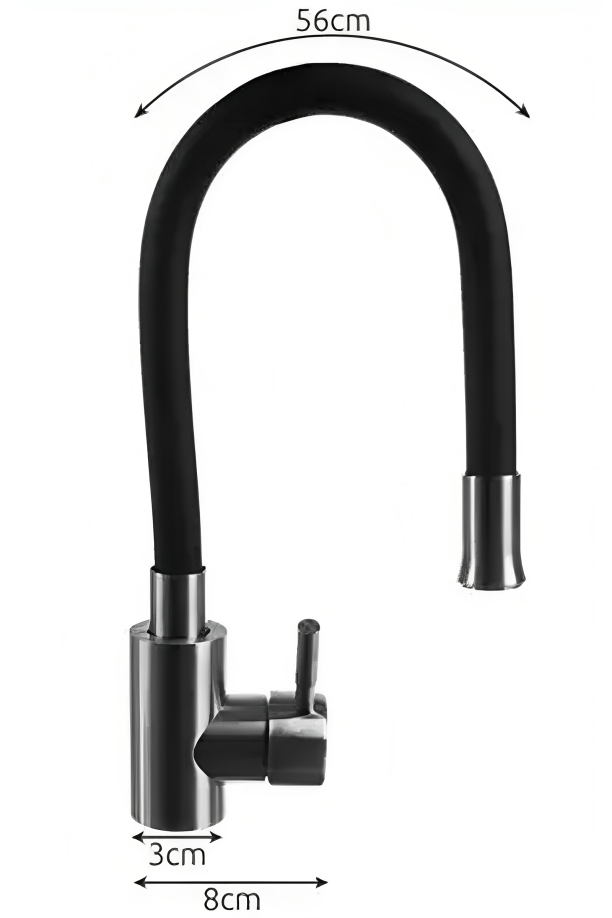 Baterie Rotativa Flexibila 360 idealSTORE, Material Silicon, Otel inoxidabil, Inaltime Reglabila, Aerotor Desurubat, Rezistent la Decolorare si Deteriorare, Previne Depuneri de Calcar, Economiseste 80% din Apa