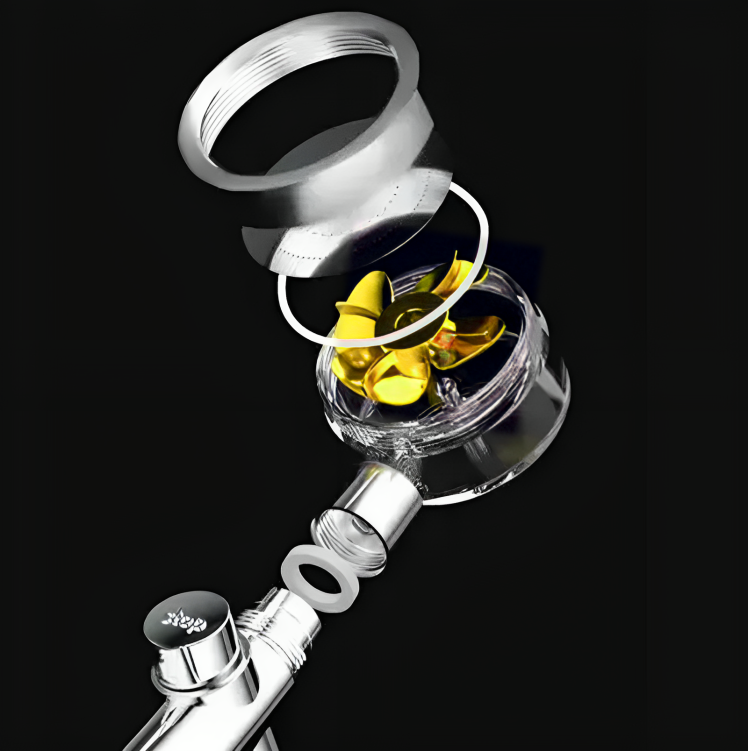 Cap de Dus Turbo Rotativ cu elice idealSTORE, Comutator ON/OFF, G1/2, Ajuta la filtrarea apei, Materia ABS, Include o duza rotativa 360, Simplu de utilizat